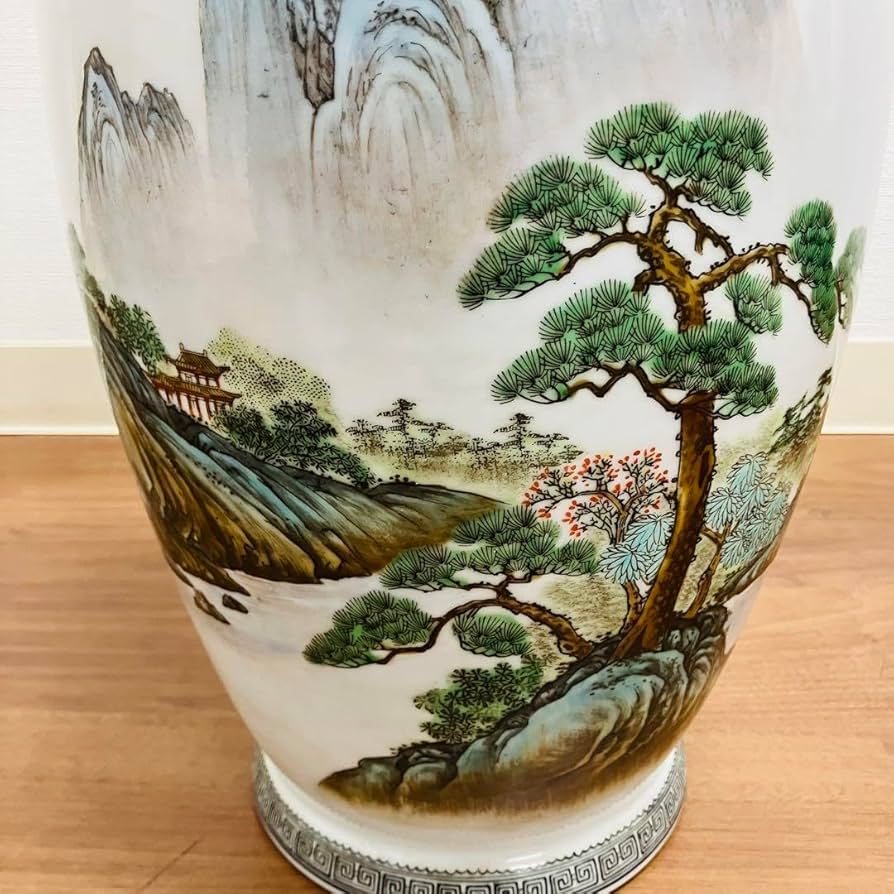 中国景徳鎮/古美術/花瓶/壺/陶器/中国/陶磁器 景徳鎮純窯陶磁器の壺は、中国の古典的な割れ目を彩りました 艶